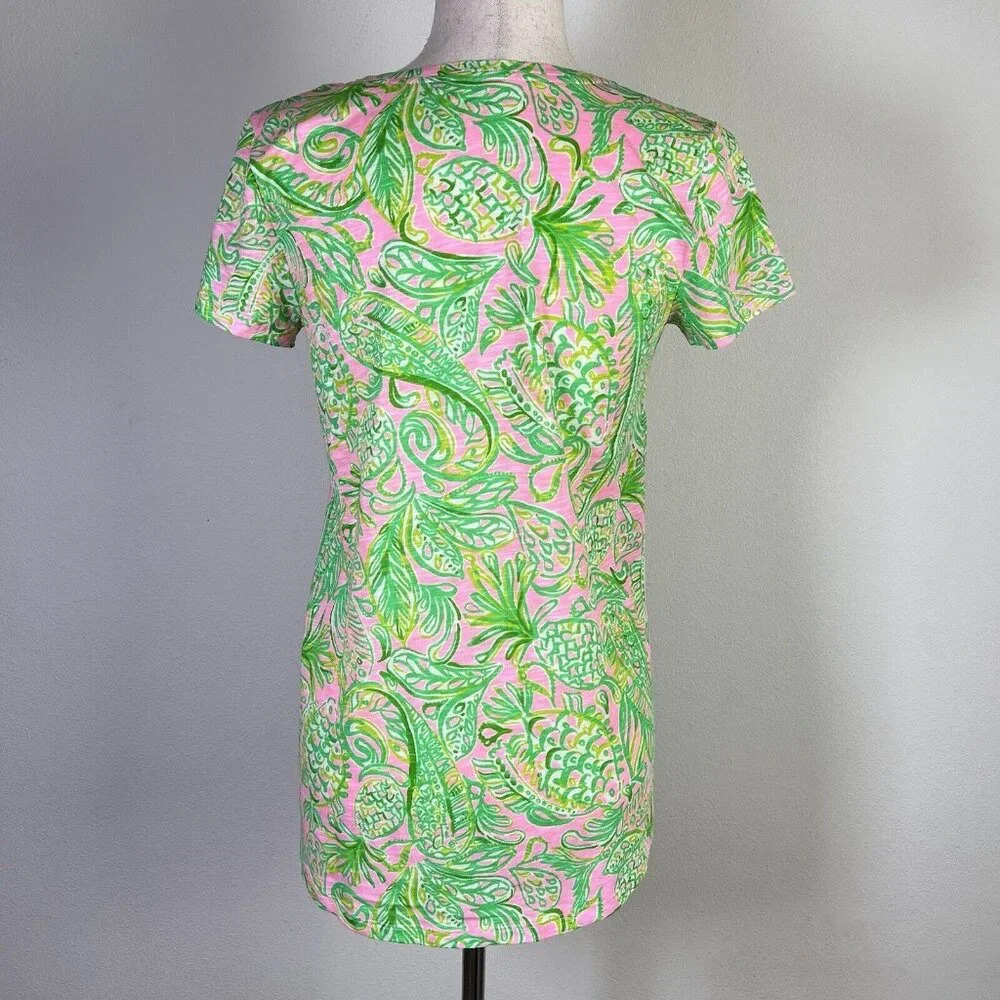 Lilly Pulitzer Madevilla Baby Top NWT XS Green Tropical Pineapple‎ Short Sleeve - Picture 3 of 12